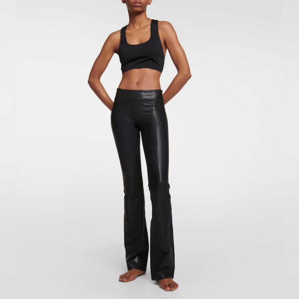 Alo Yoga Air Brush Super Shine Low-Rise Boot-Cut Leggings